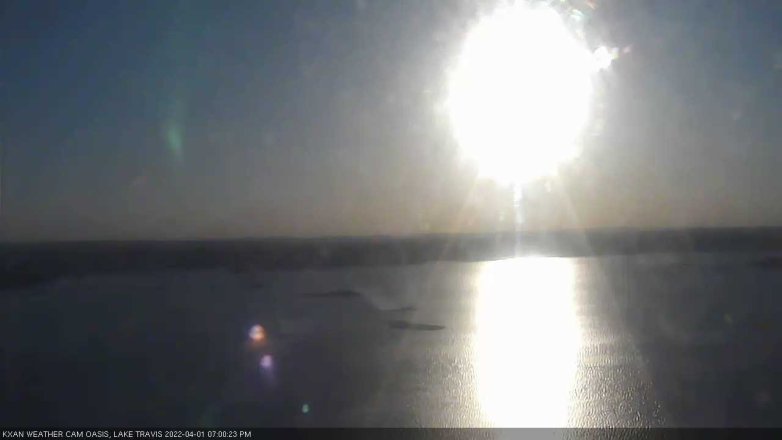 Lake Travis webcam, April 1, 2022 7:00 PM CT