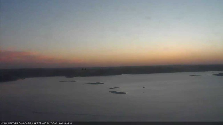 Lake Travis webcam, April 1, 2022 8:00 PM CT