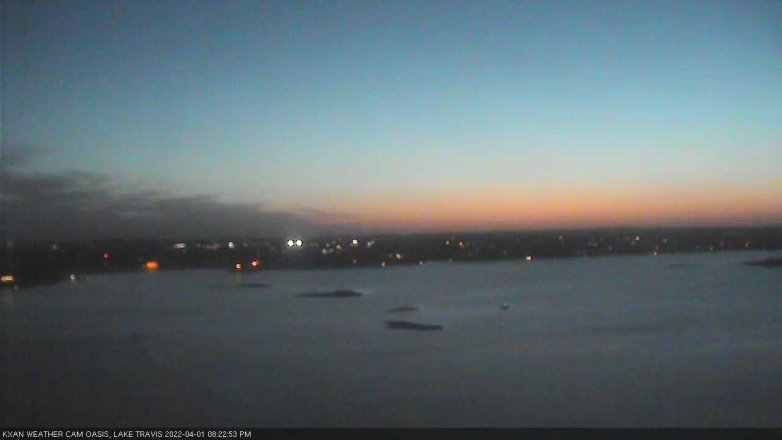 Lake Travis webcam, April 1, 2022 8:25 PM CT