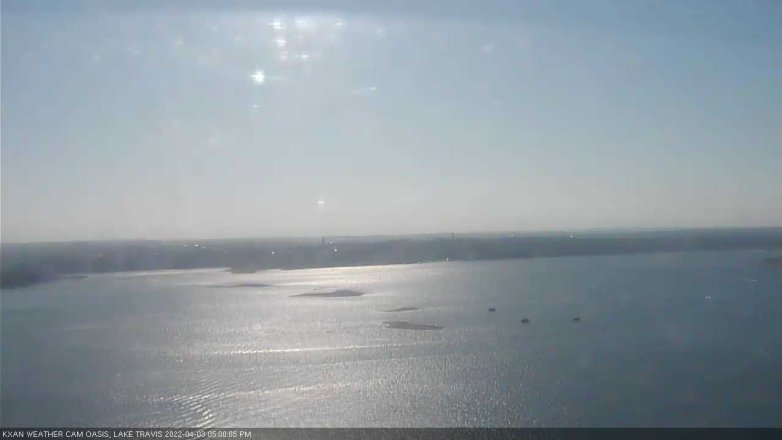 Lake Travis webcam, April 3, 2022 5:00 PM CT