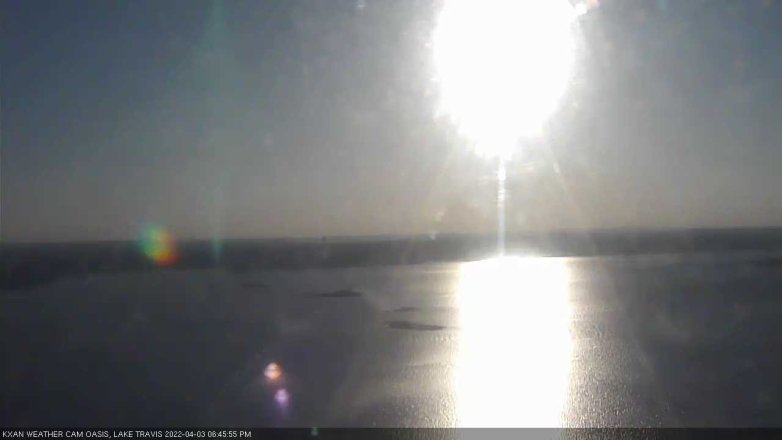 Lake Travis webcam, April 3, 2022 6:45 PM CT