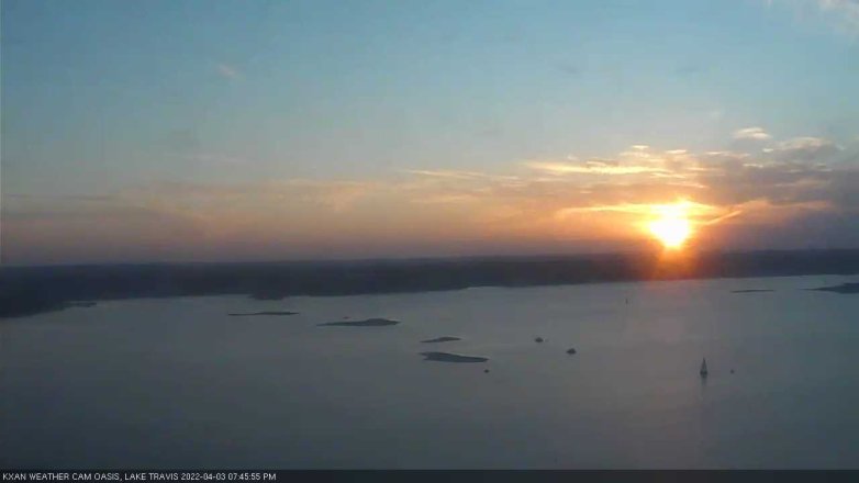 Lake Travis webcam, April 3, 2022 7:45 PM CT