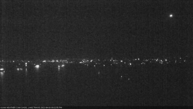 Lake Travis webcam, April 3, 2022 9:25 PM CT