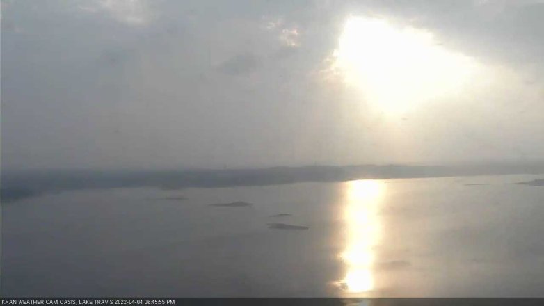Lake Travis webcam, April 4, 2022 6:45 PM CT