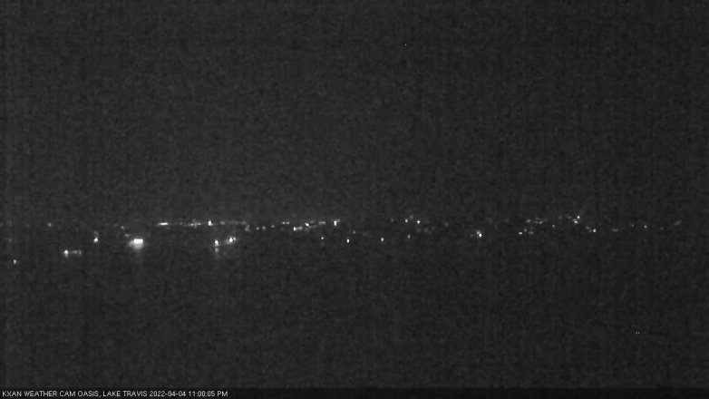 Lake Travis webcam, April 4, 2022 11:00 PM CT