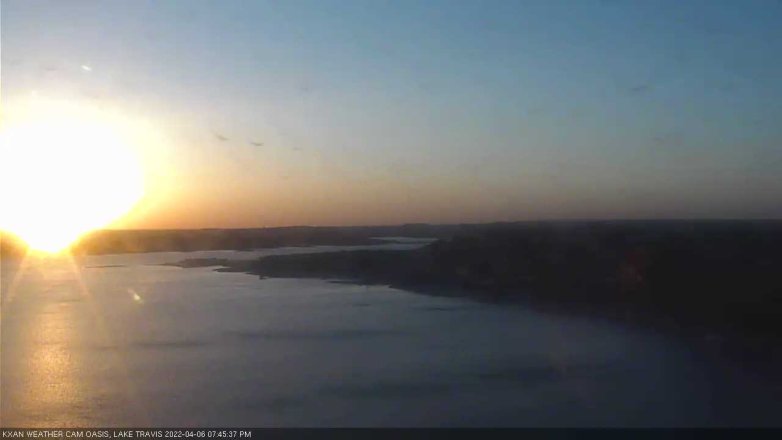 Lake Travis webcam, April 6, 2022 7:45 PM CT
