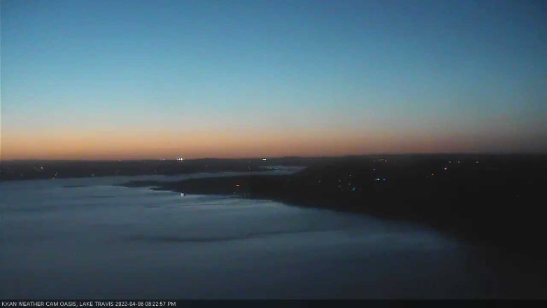 Lake Travis webcam, April 6, 2022 8:25 PM CT