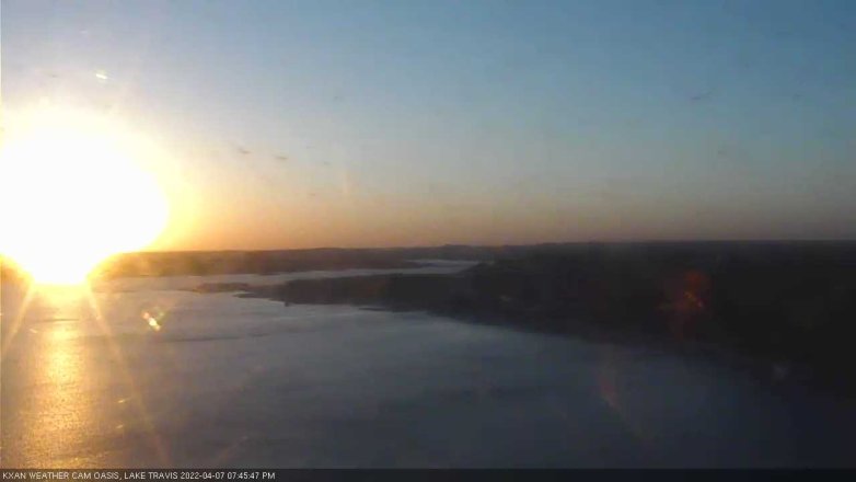Lake Travis webcam, April 7, 2022 7:45 PM CT