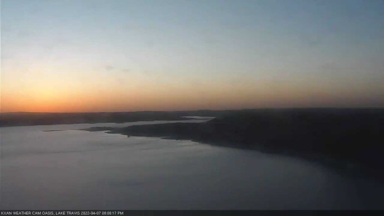 Lake Travis webcam, April 7, 2022 8:00 PM CT