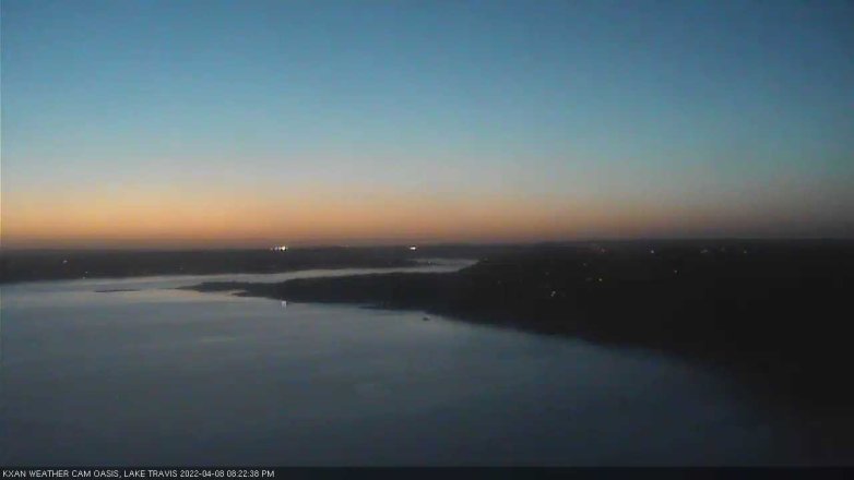 Lake Travis webcam, April 8, 2022 8:25 PM CT