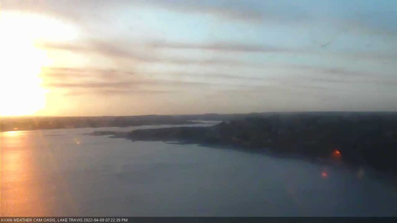 Lake Travis webcam, April 9, 2022 7:25 PM CT
