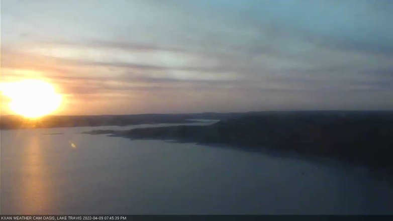 Lake Travis webcam, April 9, 2022 7:45 PM CT