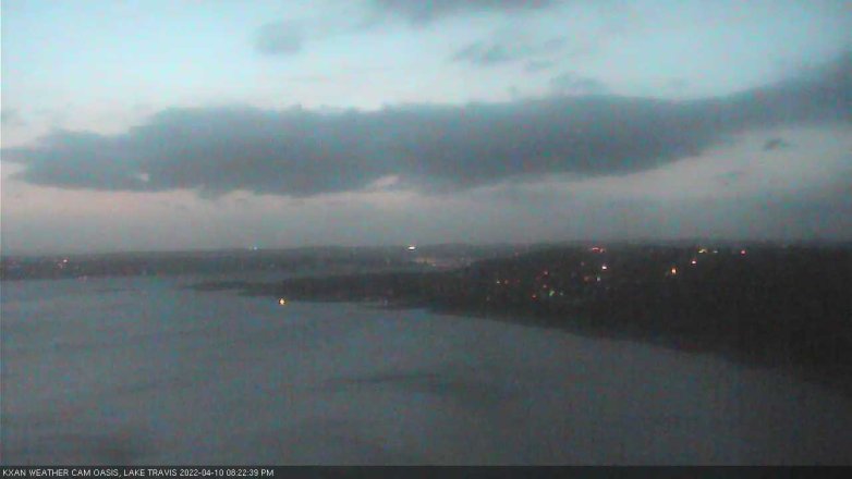 Lake Travis webcam, April 10, 2022 8:25 PM CT