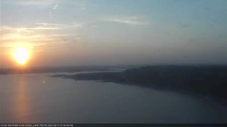 Lake Travis webcam, April 11, 2022 7:45 PM CT