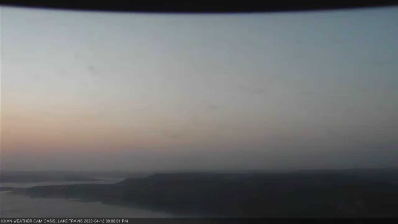 Lake Travis webcam, April 12, 2022 8:00 PM CT