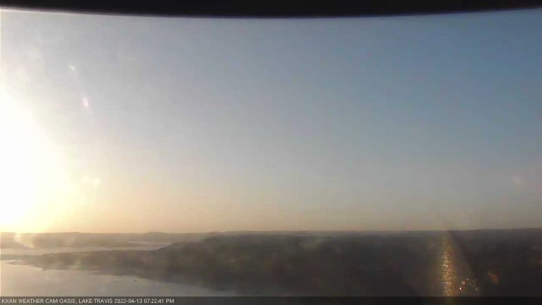 Lake Travis webcam, April 13, 2022 7:25 PM CT