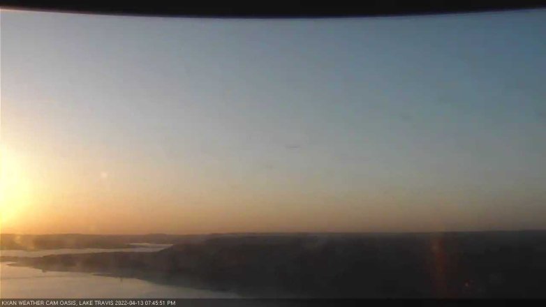 Lake Travis webcam, April 13, 2022 7:45 PM CT