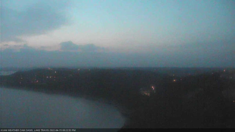 Lake Travis webcam, April 15, 2022 8:25 PM CT