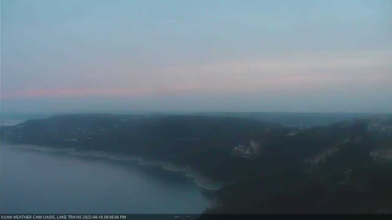 Lake Travis webcam, April 16, 2022 8:00 PM CT