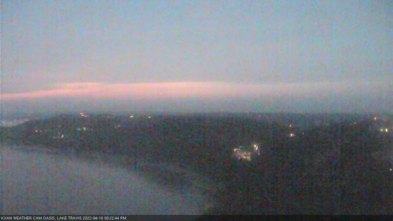 Lake Travis webcam, April 16, 2022 8:25 PM CT
