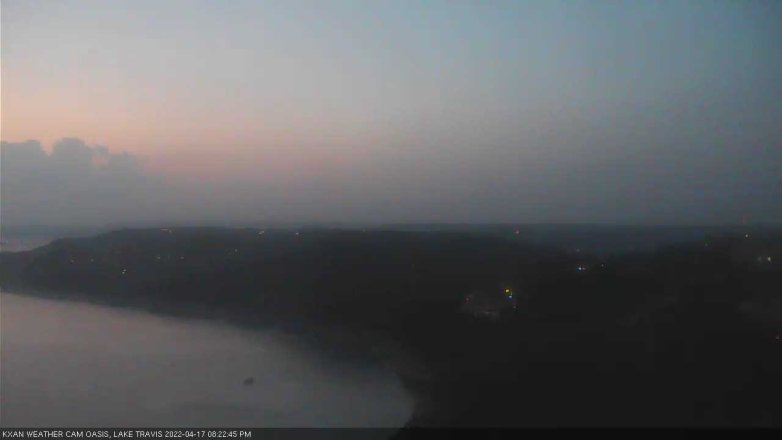 Lake Travis webcam, April 17, 2022 8:25 PM CT