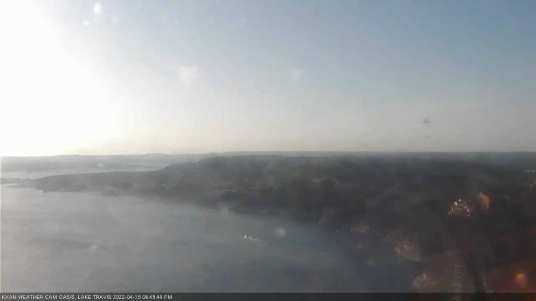 Lake Travis webcam, April 18, 2022 6:45 PM CT