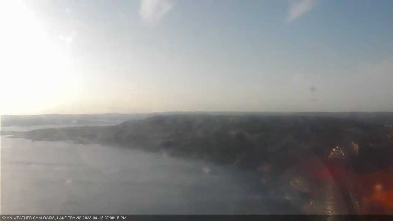 Lake Travis webcam, April 18, 2022 7:00 PM CT