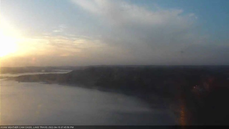 Lake Travis webcam, April 18, 2022 7:45 PM CT