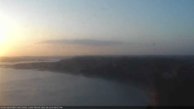 Lake Travis webcam, April 20, 2022 7:45 PM CT