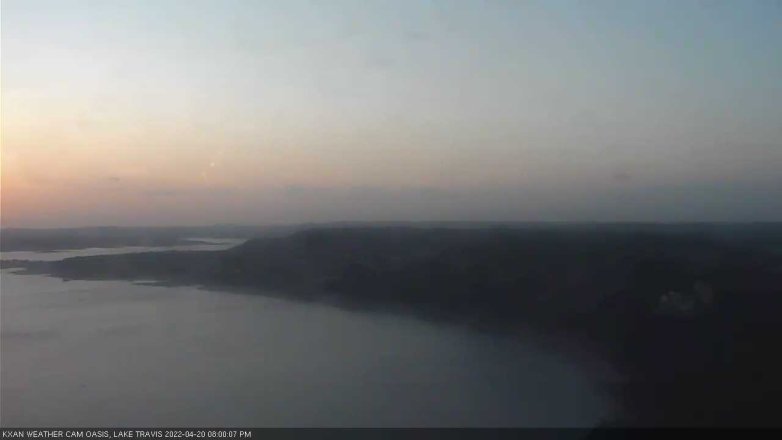 Lake Travis webcam, April 20, 2022 8:00 PM CT