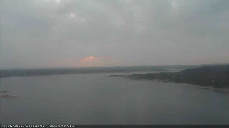 Lake Travis webcam, April 21, 2022 7:45 PM CT