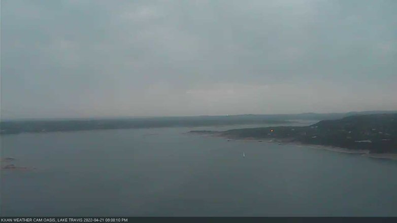 Lake Travis webcam, April 21, 2022 8:00 PM CT