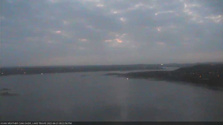Lake Travis webcam, April 21, 2022 8:25 PM CT