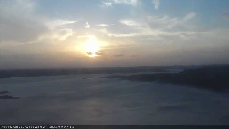 Lake Travis webcam, April 22, 2022 7:45 PM CT