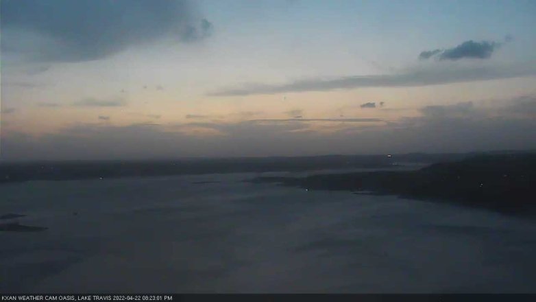 Lake Travis webcam, April 22, 2022 8:25 PM CT