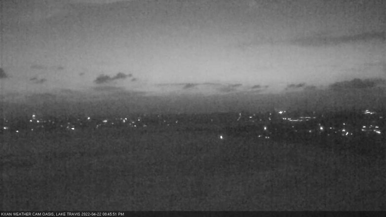 Lake Travis webcam, April 22, 2022 8:45 PM CT