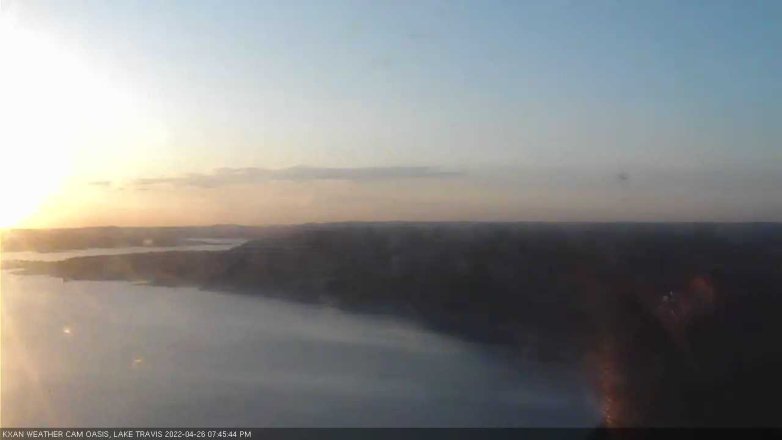 Lake Travis webcam, April 26, 2022 7:45 PM CT