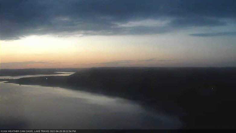 Lake Travis webcam, April 26, 2022 8:25 PM CT