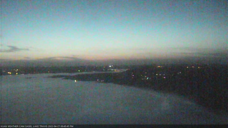 Lake Travis webcam, April 27, 2022 8:45 PM CT