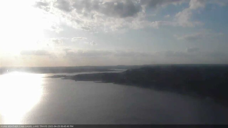 Lake Travis webcam, April 28, 2022 6:45 PM CT
