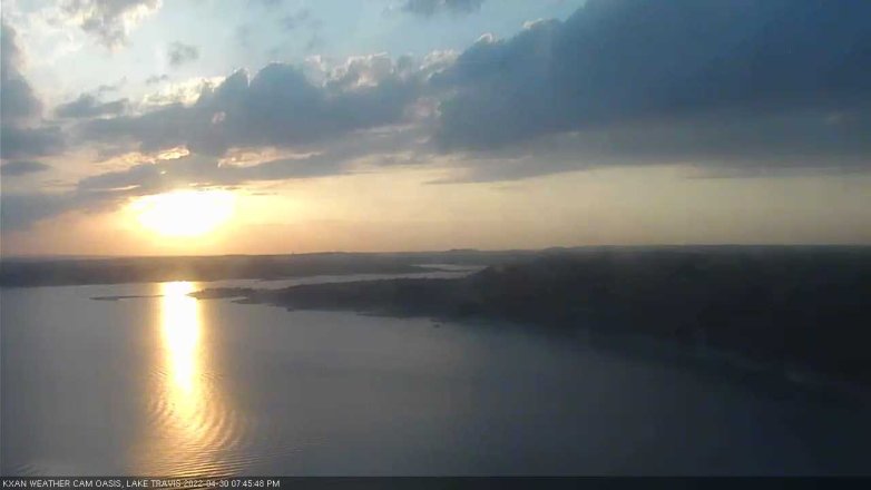 Lake Travis webcam, April 30, 2022 7:45 PM CT
