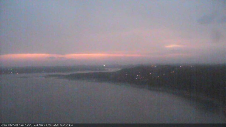 Lake Travis webcam, May 21, 2022 8:45 PM CT