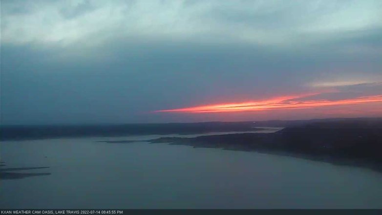 Lake Travis webcam, July 14, 2022 8:45 PM CT