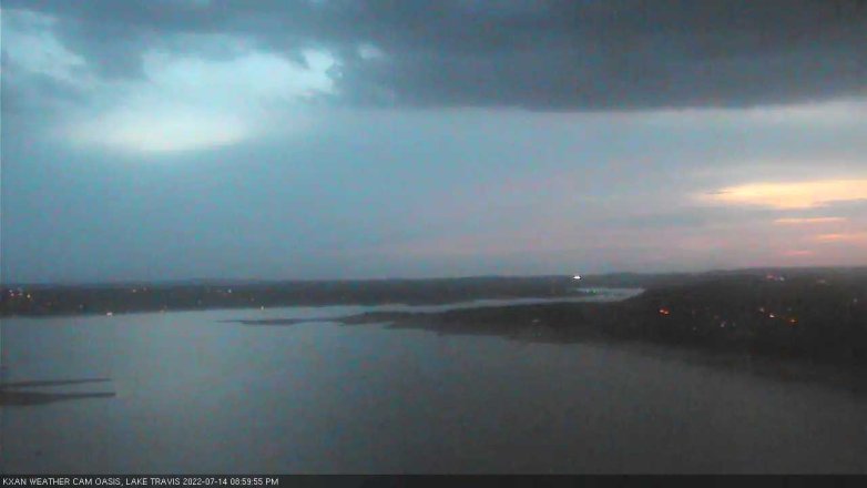 Lake Travis webcam, July 14, 2022 9:00 PM CT