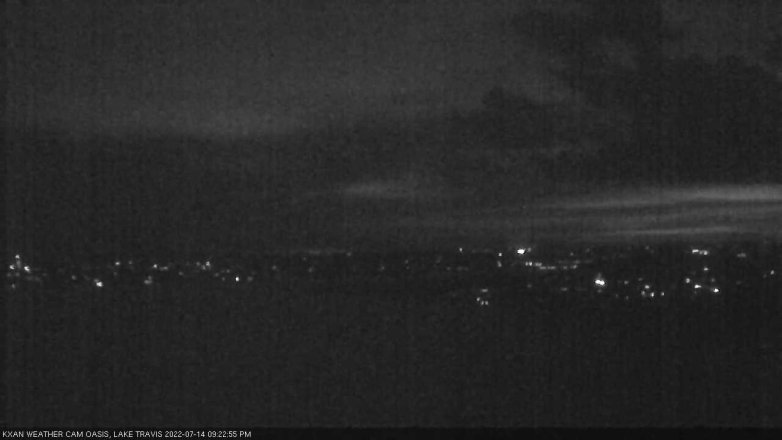 Lake Travis webcam, July 14, 2022 9:25 PM CT