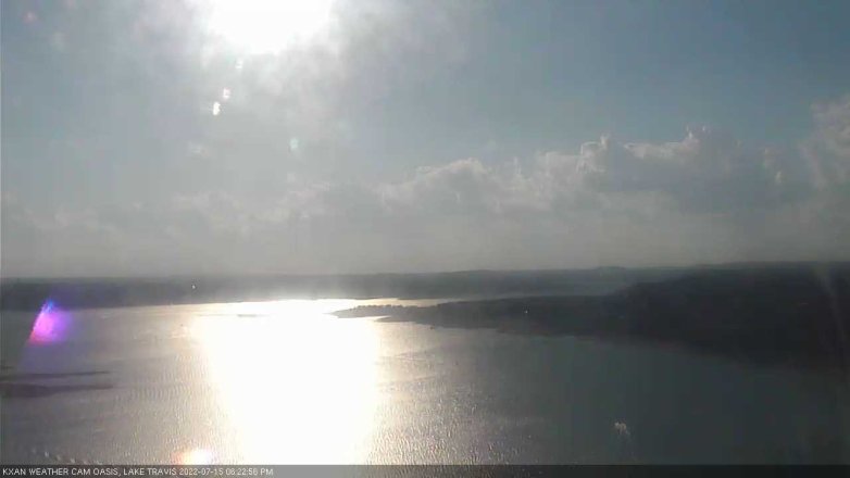 Lake Travis webcam, July 15, 2022 6:25 PM CT