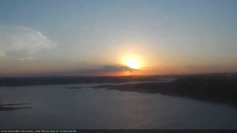 Lake Travis webcam, July 15, 2022 8:25 PM CT
