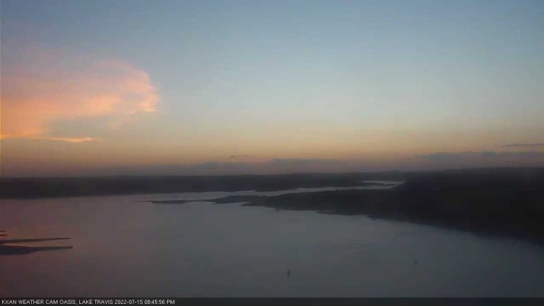 Lake Travis webcam, July 15, 2022 8:45 PM CT