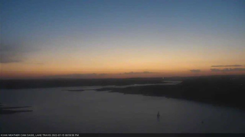 Lake Travis webcam, July 15, 2022 9:00 PM CT