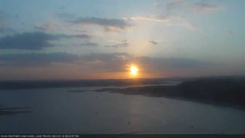 Lake Travis webcam, July 16, 2022 8:25 PM CT